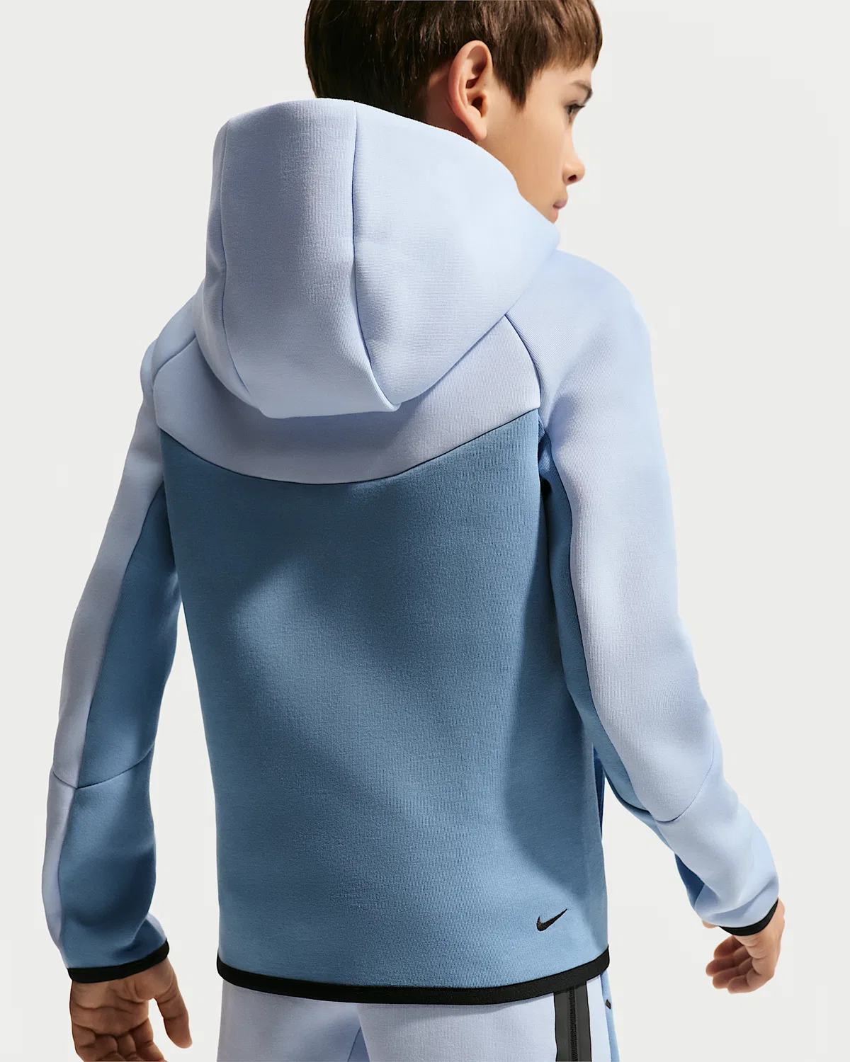 Детская худи Nike Sportswear Tech Fleece на молнии, Hydrogen Blue/Work Blue/Black/Black — фото 2