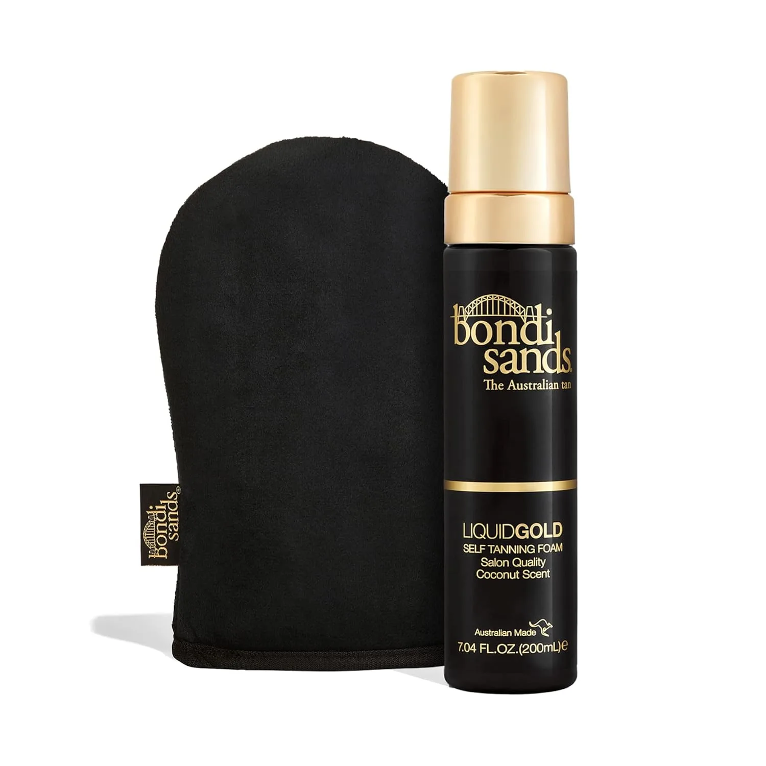 Пена для автозагара Bondi Sands Liquid Gold + рукавица для нанесения | В комплекте легкая пена для автозагара и многоразовая рукавица для безупречного результата набор из 2 штук