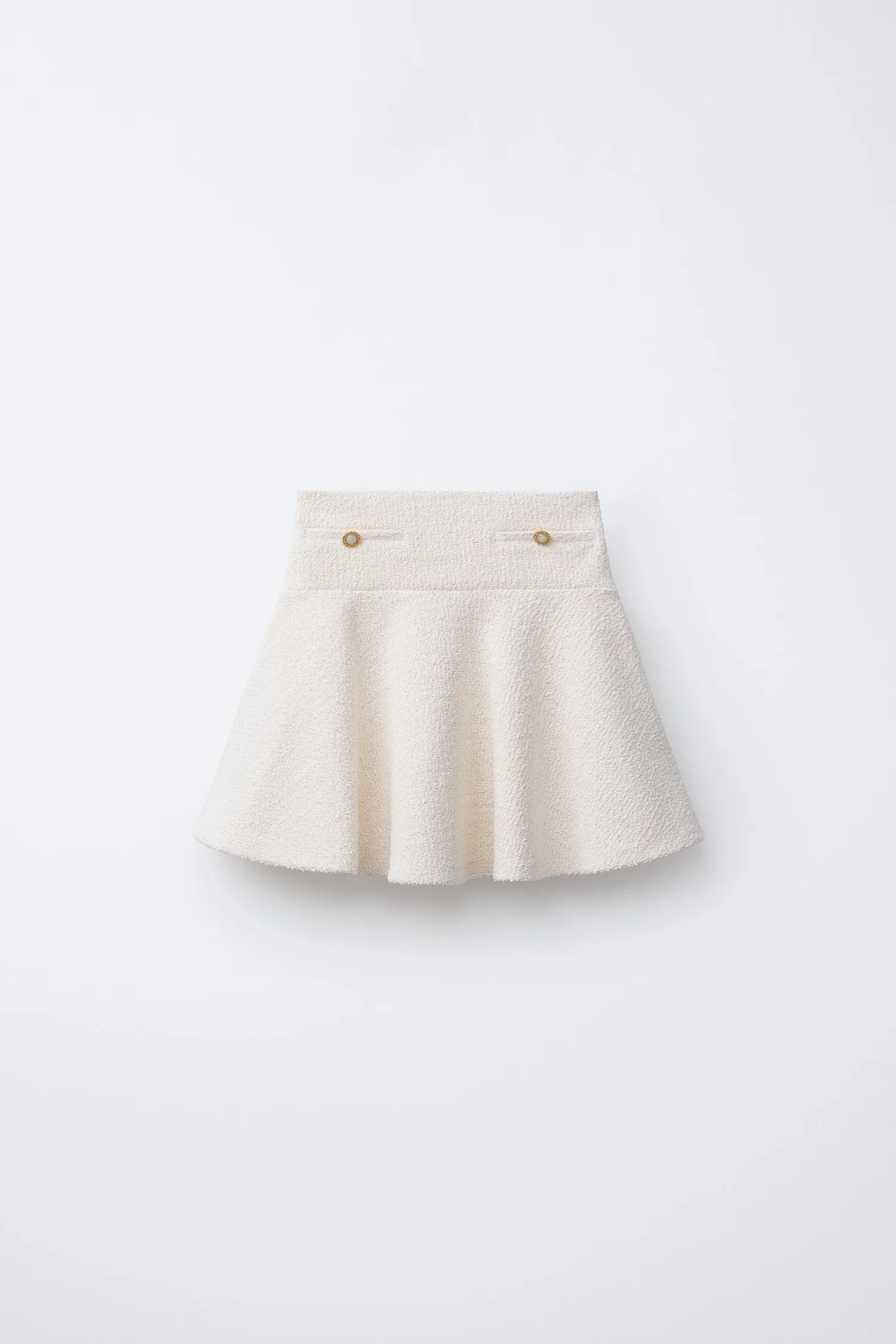 Юбка миди с декоративными пуговицами Zara, экрю
