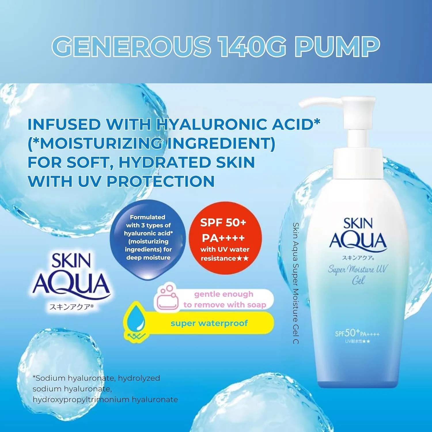 Солнцезащитный гель Skin Aqua Super Moisture Gel SPF50+ PA++++ 140 г — фото 3