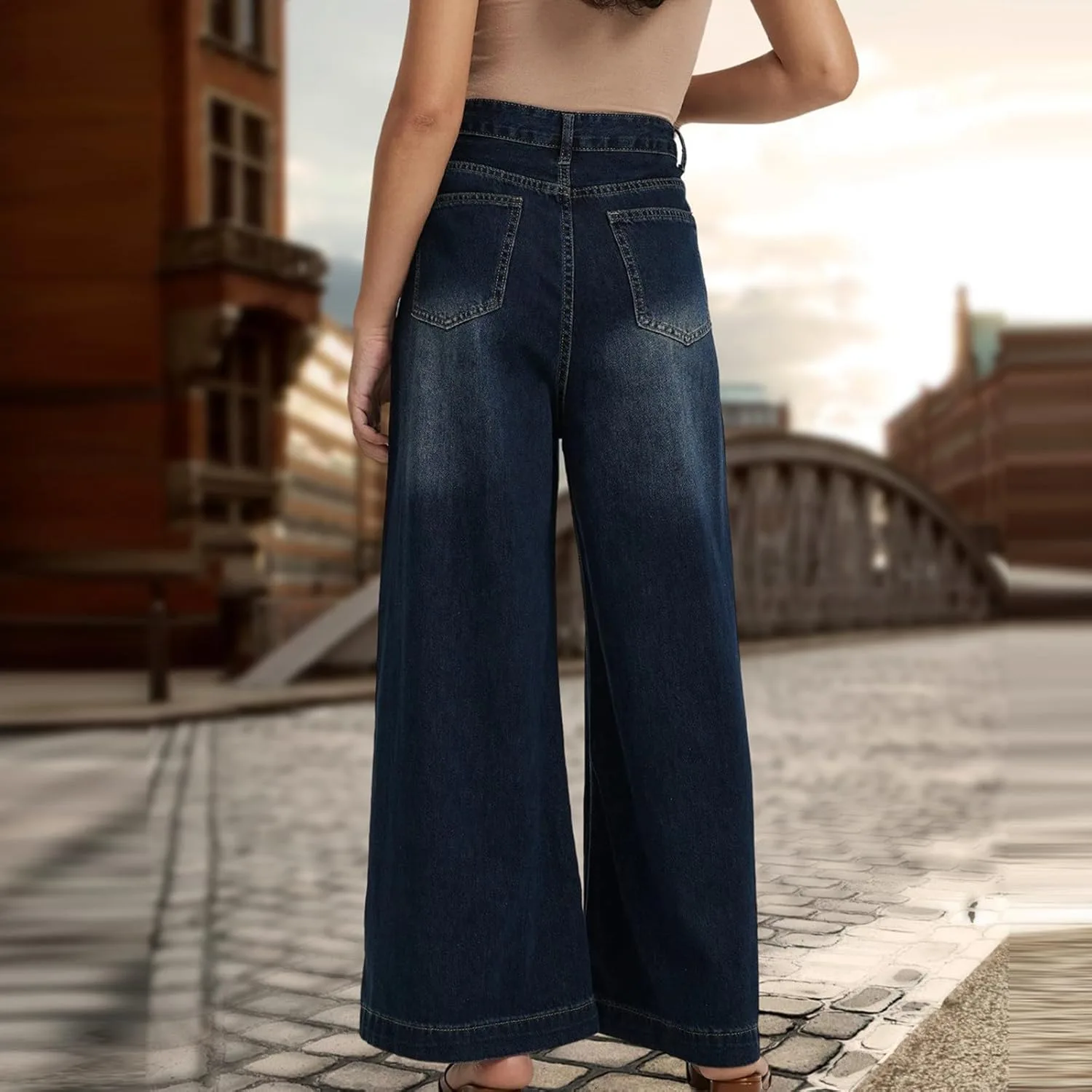 Женские джинсы Wide Leg High Waist — фото 4