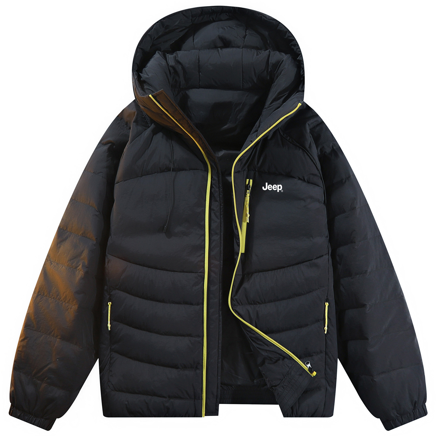 

Пуховая куртка унисекс с капюшоном, легкие стеганые пуховые куртки Jeep, obsidian черный