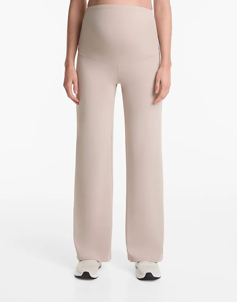 

Брюки прямого кроя Oysho Maternity Comfortlux серо-коричневого цвета