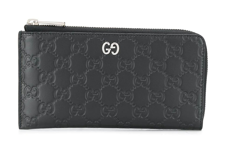

Кожаный кошелек для монок мужской черный GUCCI
