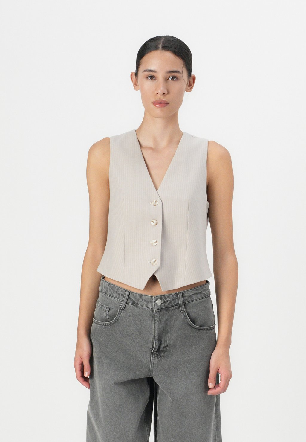 

Жилет OBJLISA SHORT WAISTCOAT Object, бежевый