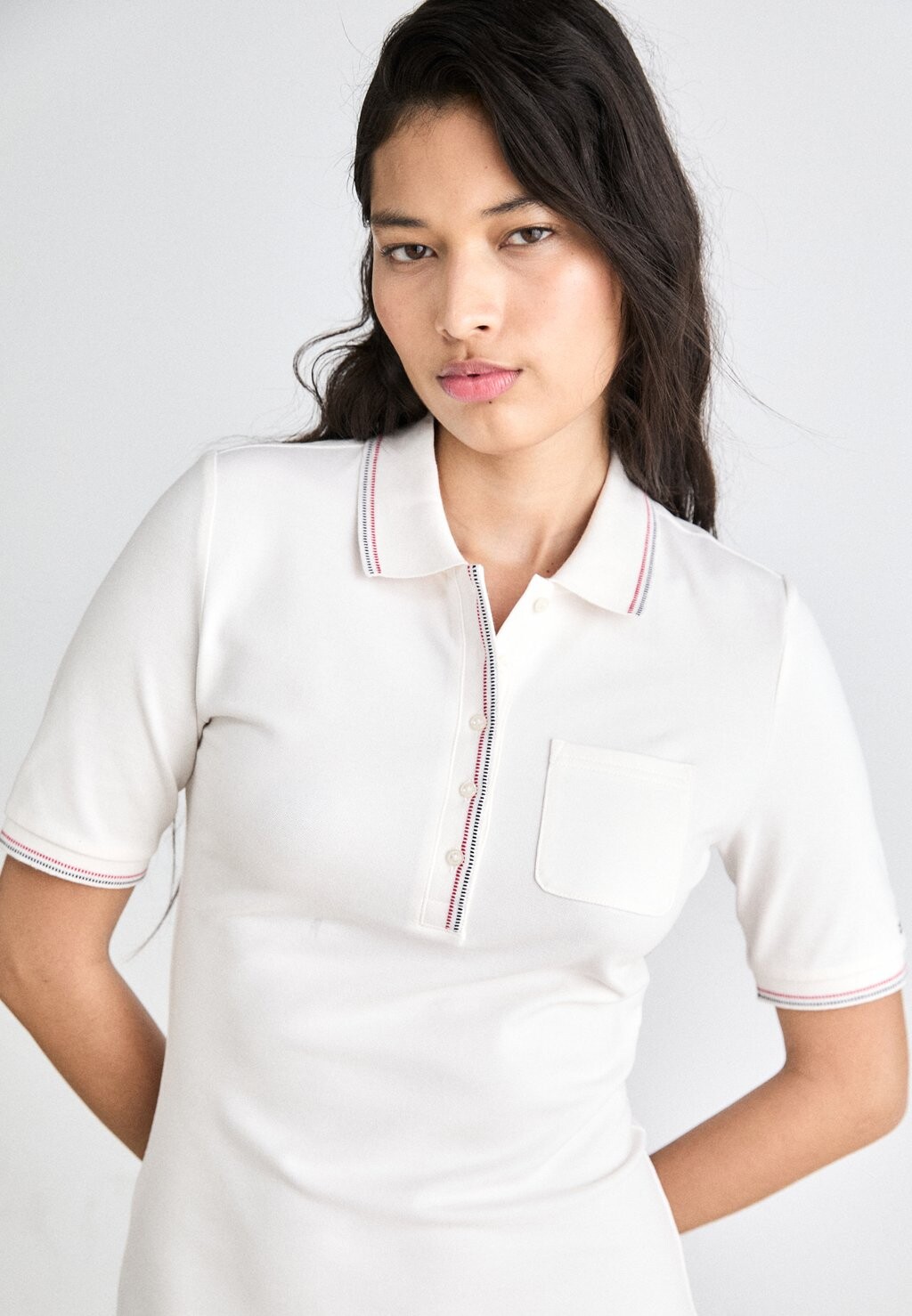 

Повседневное платье SLIM TIPPING POLO Tommy Hilfiger, белый