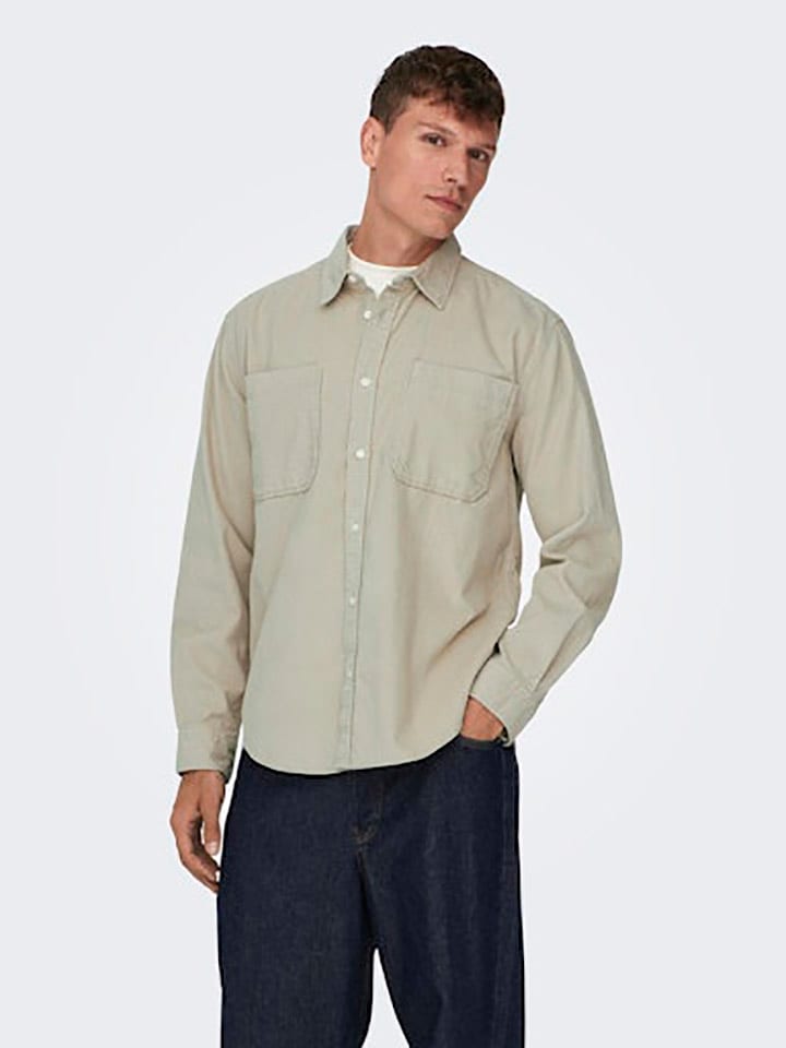 

Рубашка ONLY & SONS Hemd - Regular fit -, бежевый