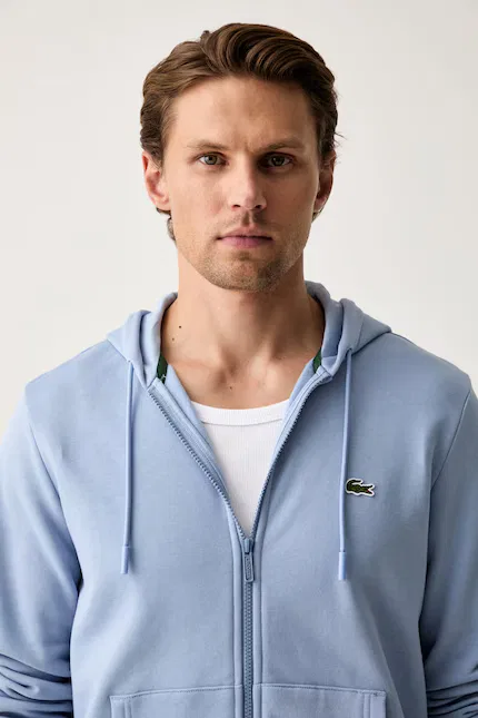 Олимпийка с капюшоном Lacoste, синий — фото 4