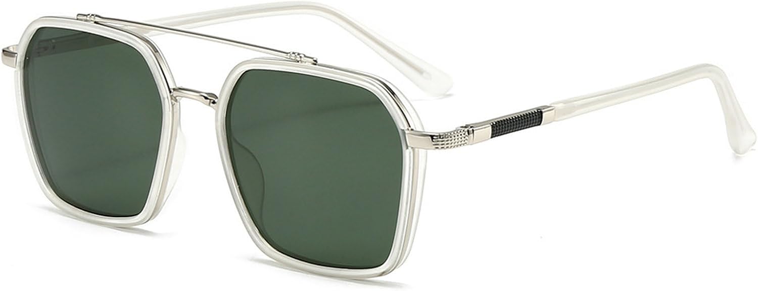 

Поляризованные солнцезащитные очки-пилот для мужчин, ретро-солнцезащитные очки с металлическим квадратным оправой для женщин, солнцезащитные очки для вождения с двойной перемычкой, черные mincl, C5