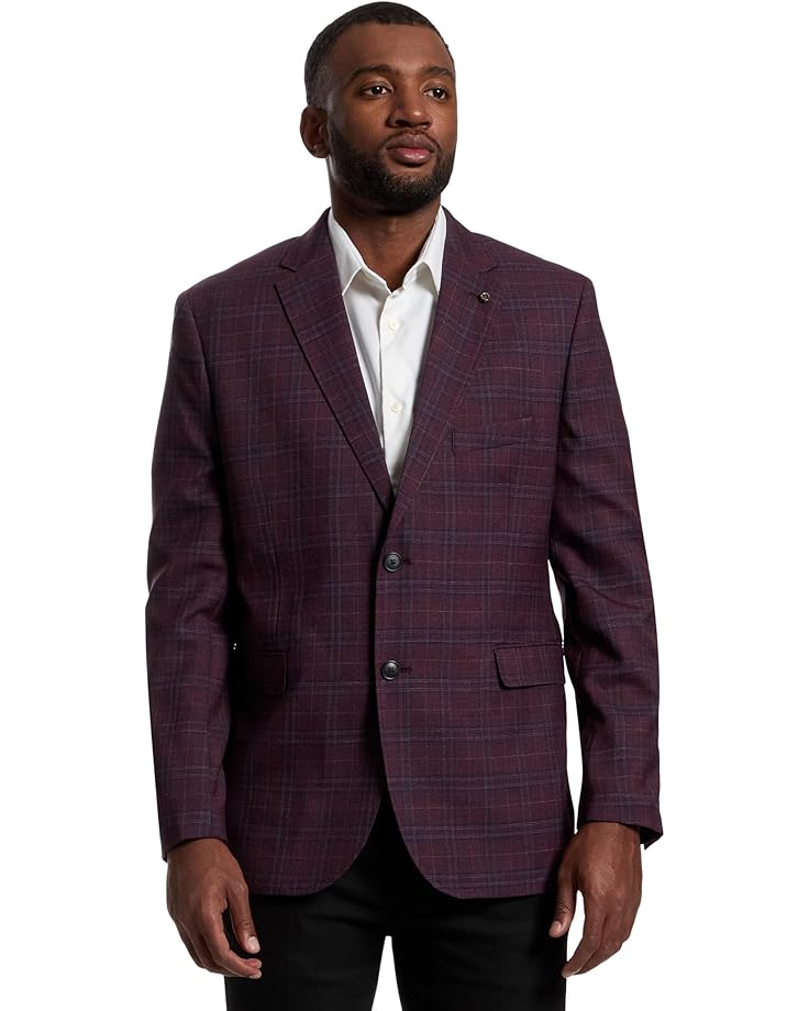 

Мужской пиджак Johnston & Murphy Windowpane Plaid, Burg Plaid