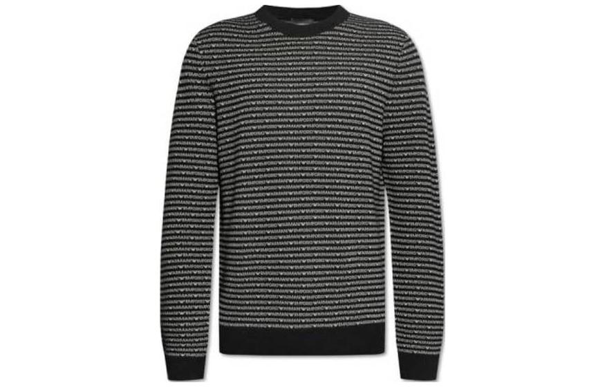 

Джемпер с интарсией и резинкой EMPORIO ARMANI, черный