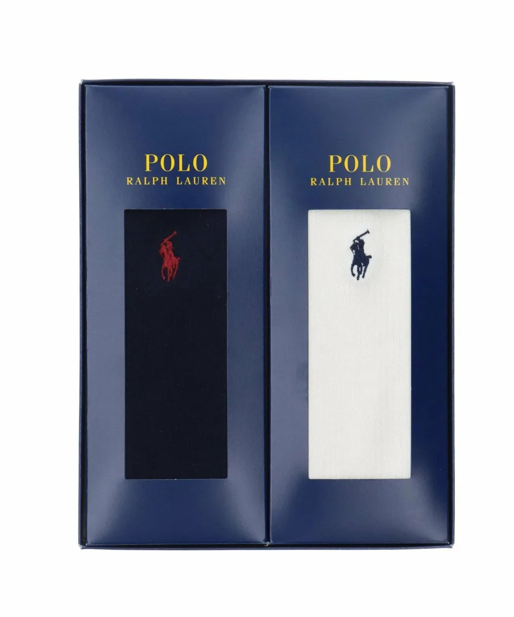 Мужские ребристые носки (подарочный набор из 2 пар) PLC-20 Polo Ralph Lauren, Two pairs (navy and white)