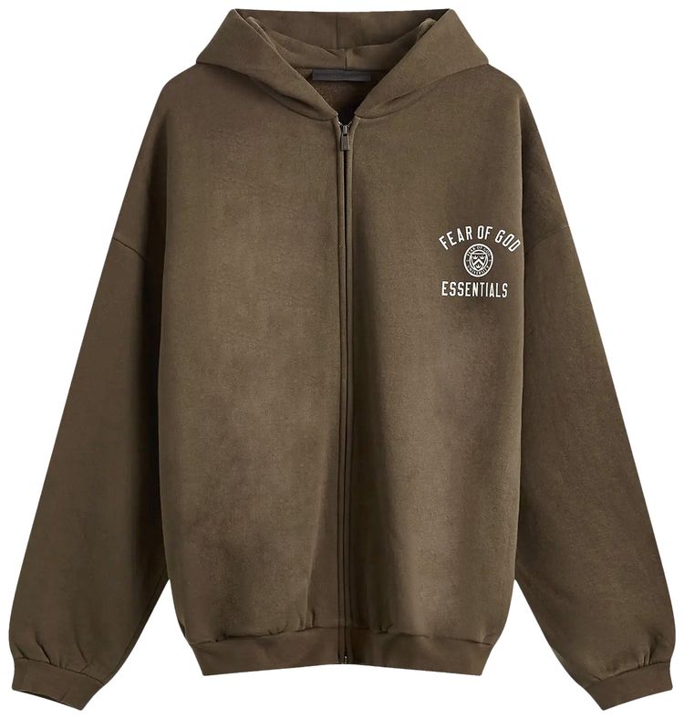 

Худи Fear of God Essentials Fleece Full Zip Hoodie 'Brown', коричневый