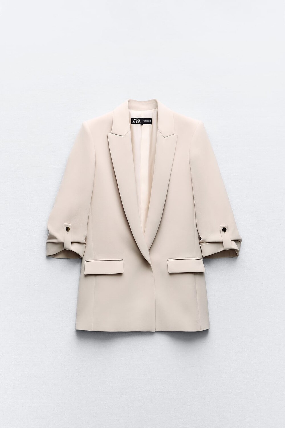 

Блейзер с закатанными рукавами ZARA, песок