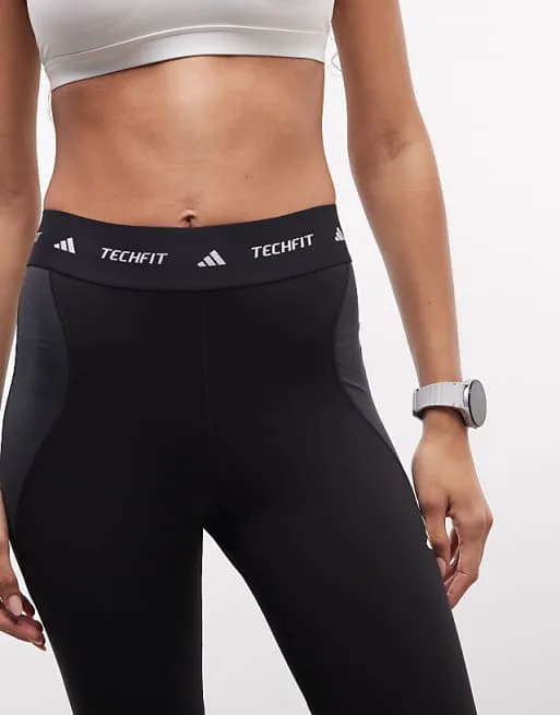 Черные леггинсы в полный рост adidas Training TechFit — фото 3