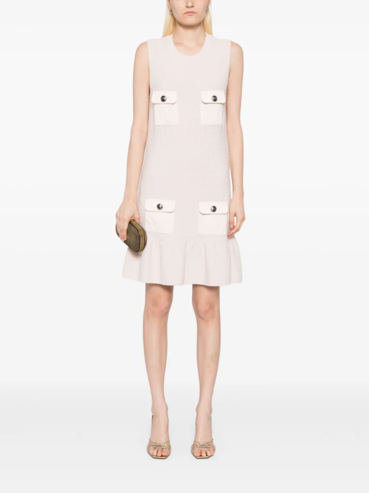 

Платье мини Elisabetta Franchi из букле из вуали, розовый