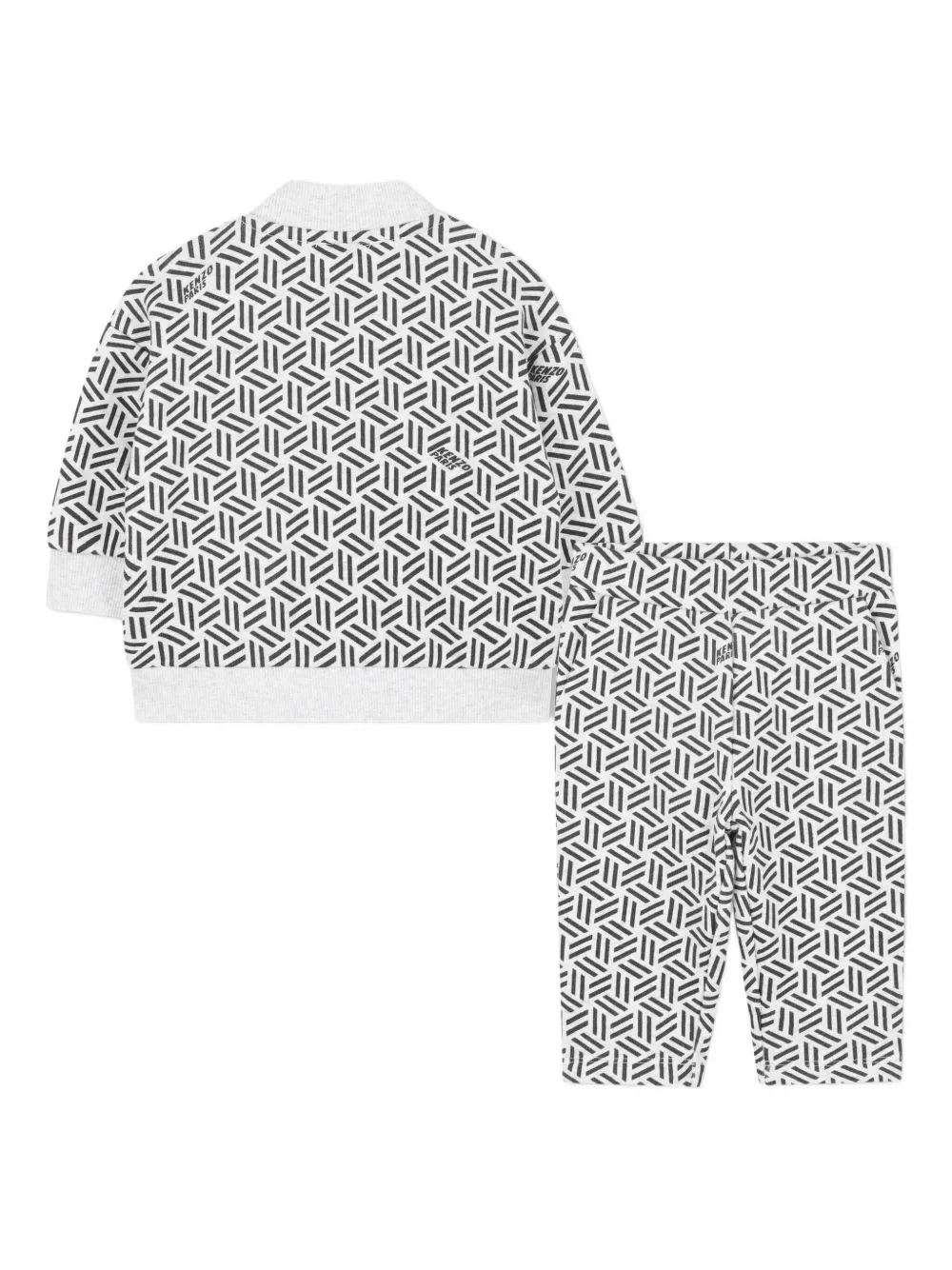 Спортивный костюм с геометричным принтом Kenzo Kids, белый — фото 2