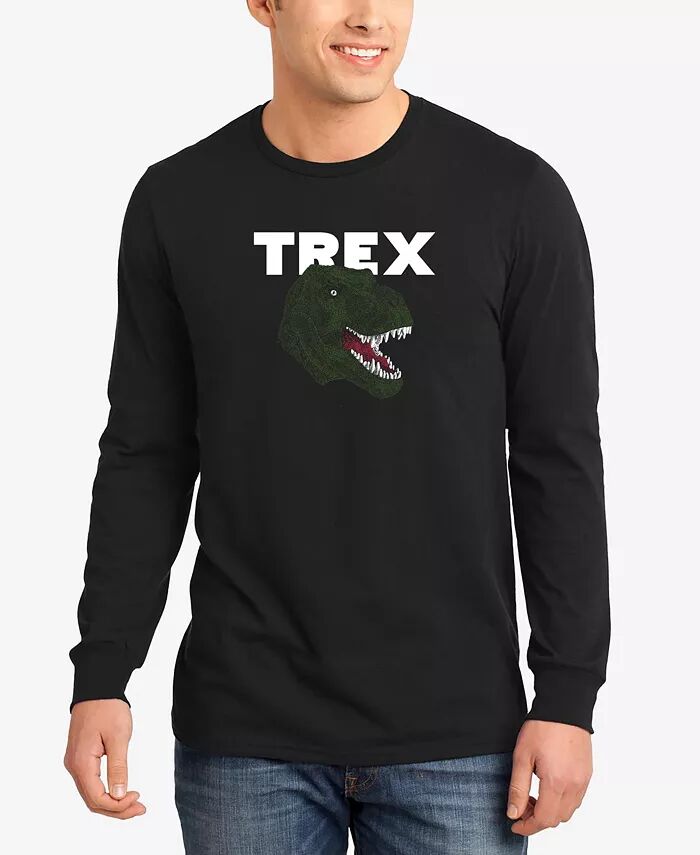 

Мужская футболка с длинным рукавом Word Art T-Rex Head LA Pop Art, черный