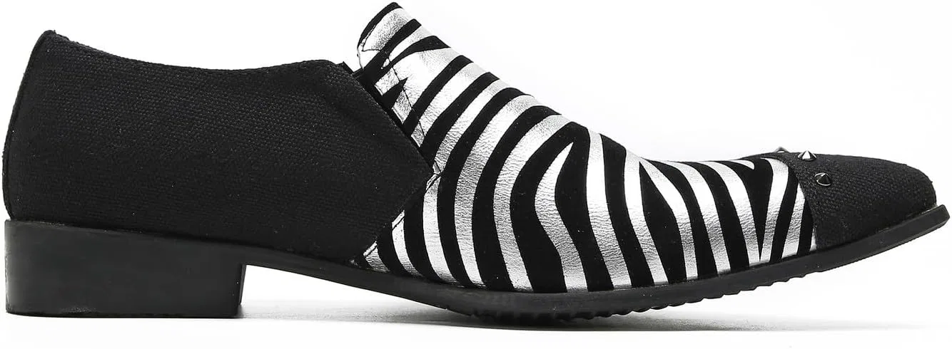 Мокасины двухцветные Santimon Loafers, черно-серебристый — фото 3