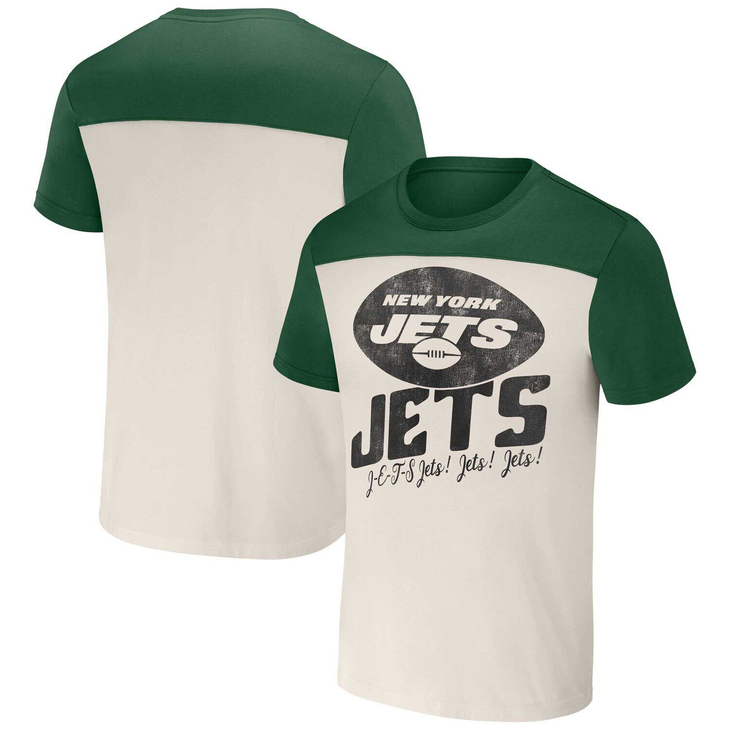 

Мужская футболка NFL x Darius Rucker Collection от Fanatics Cream New York Jets с цветными блоками