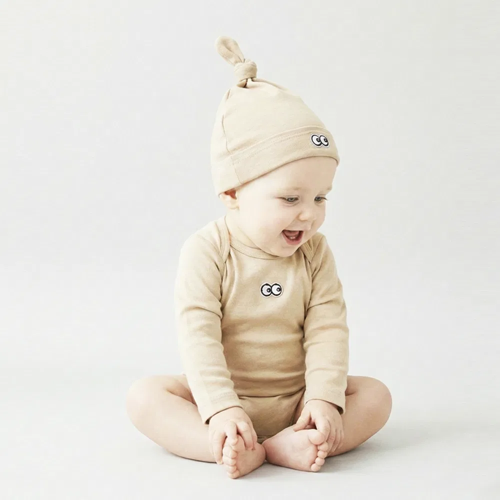 Детский повседневный боди с шапочкой латте от Luuklook.Studios