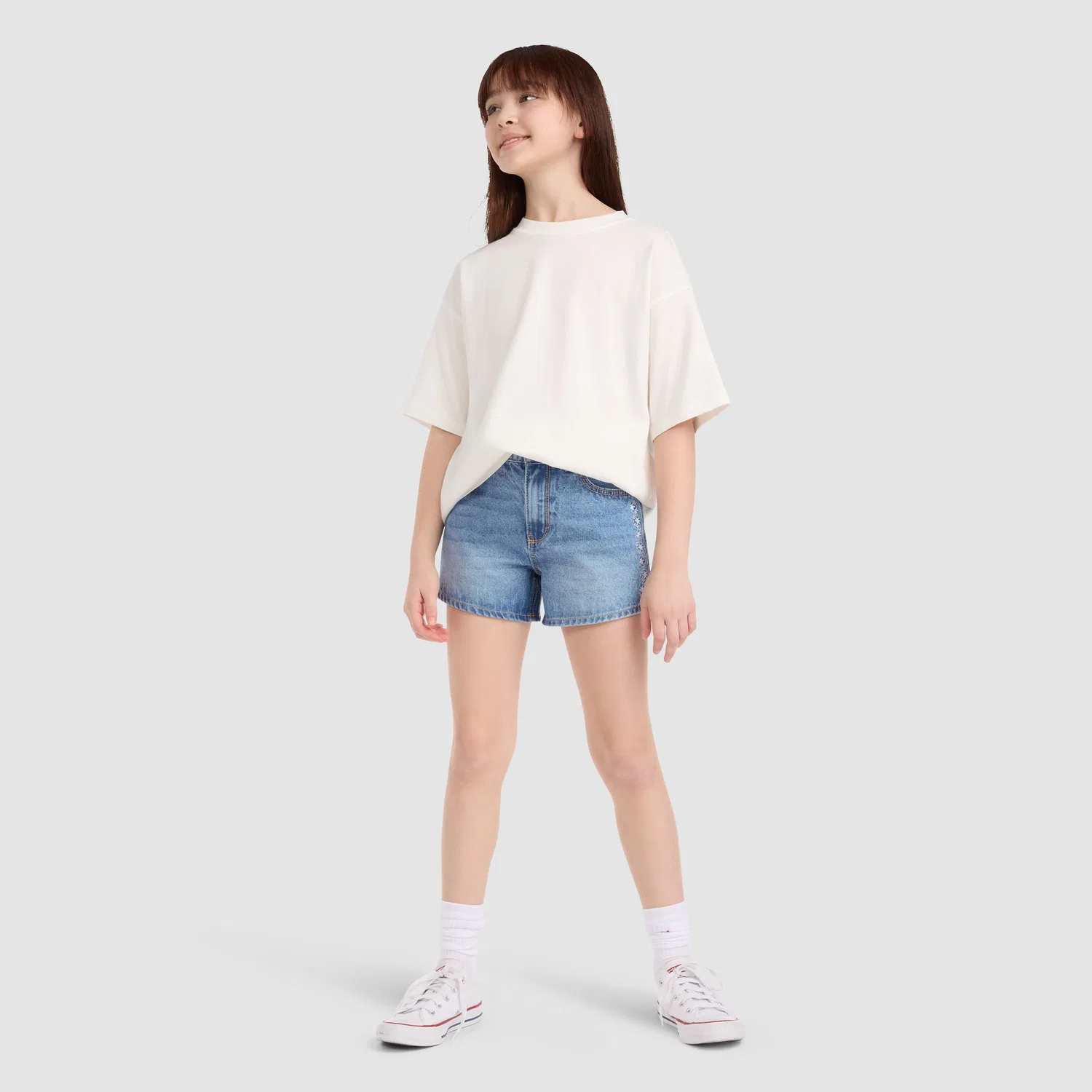 Вышитые мини-шорты из денима для девочек 7-16 лет Levi's, Blue — фото 3