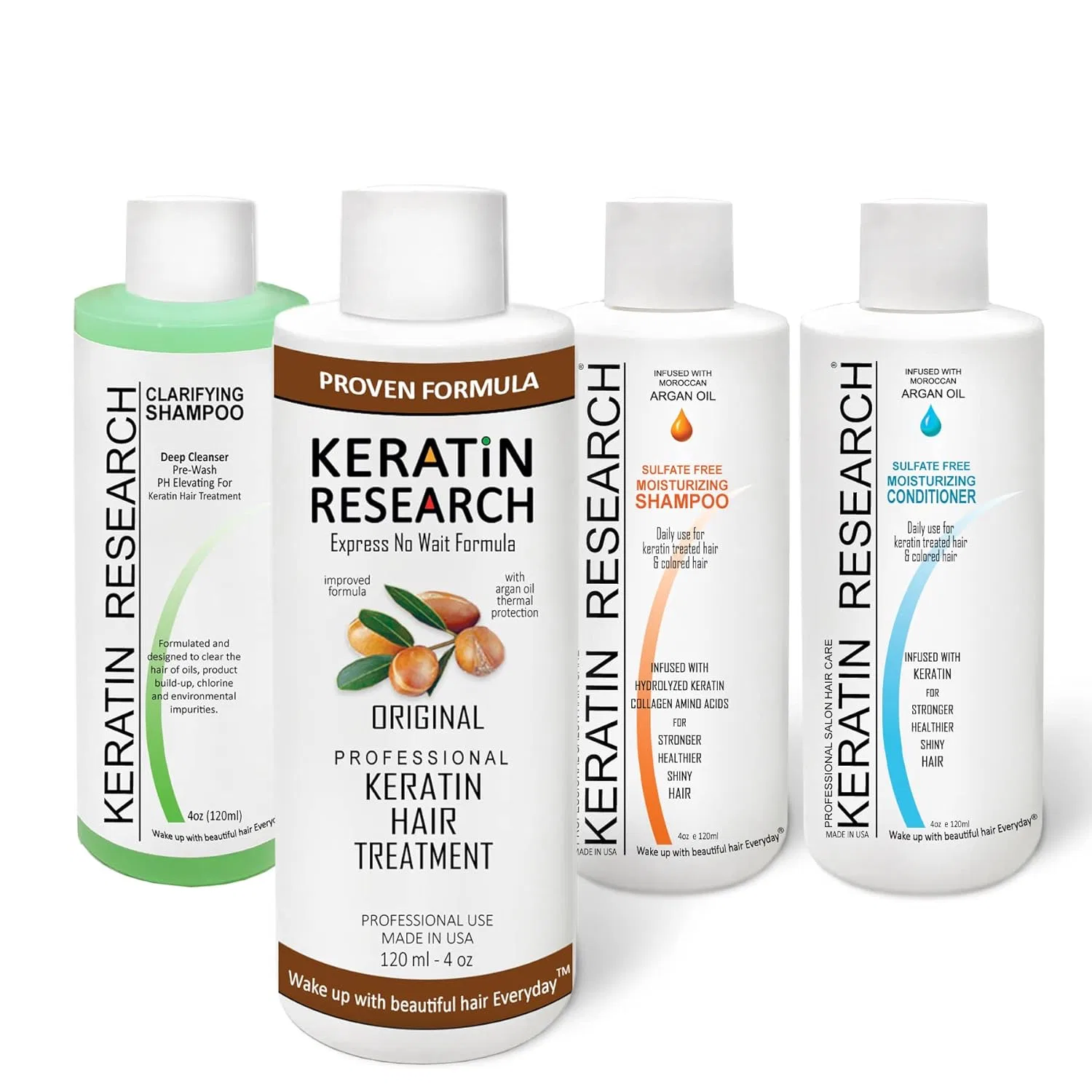 Набор для кератинового выпрямления волос 4 x 120 мл от KERATIN RESEARCH Keratin Research