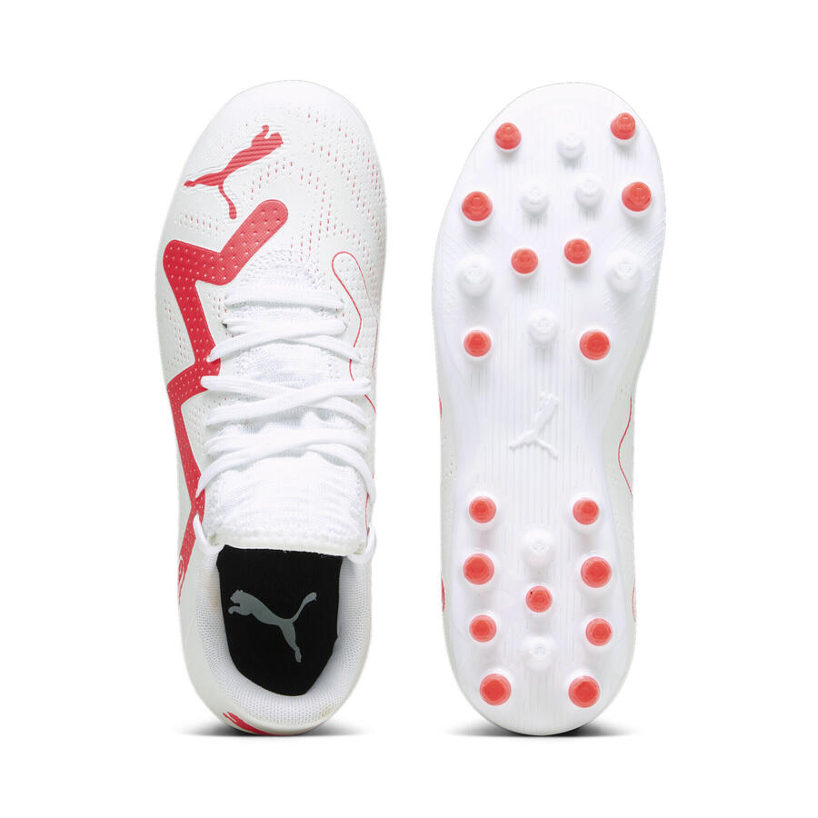 Футбольные бутсы FUTURE PLAY MG для молодежи PUMA White Fire Orchid Red — фото 4