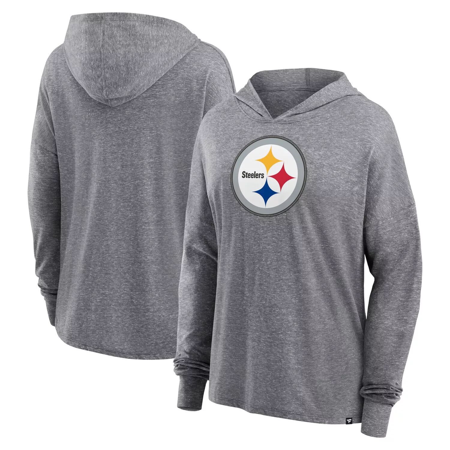 

Женский уютный пуловер с капюшоном Fanatics Heather Grey Pittsburgh Steelers Fanatics