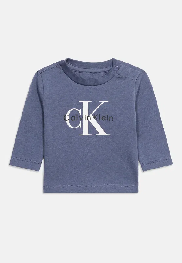 Топ с длинным рукавом Monologo Calvin Klein Jeans, синий ночная тень — фото 3