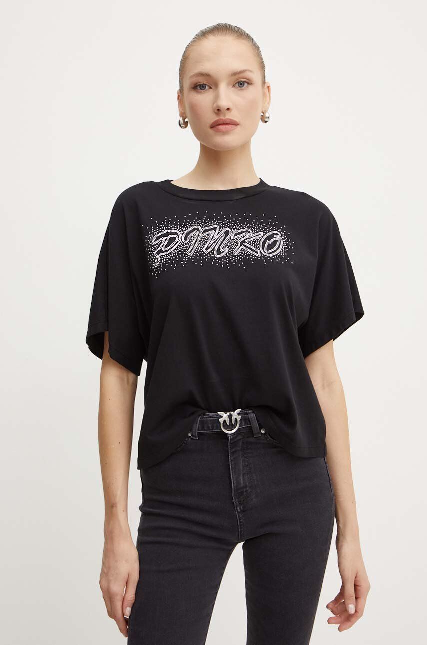 

Хлопковая футболка Pinko, черный
