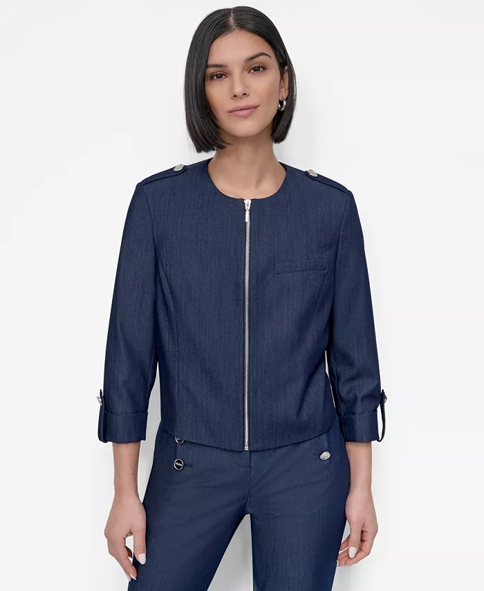 

Женская куртка на молнии с закатывающимися рукавами DKNY, синий