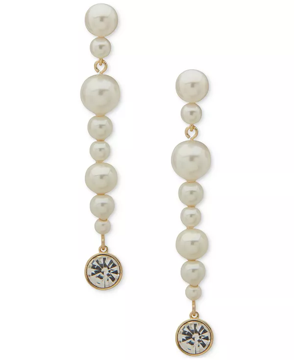 

Серьги-Подвески с золотистыми кристаллами и искусственным жемчугом Emily In Paris, white