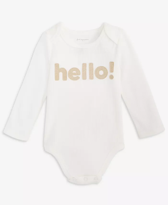 

Боди Baby Hello с длинными рукавами First Impressions, белый