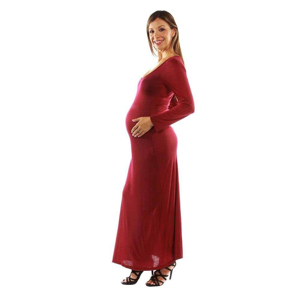 

Платье макси с длинными рукавами для беременных 24Seven Comfort Apparel, коричневый