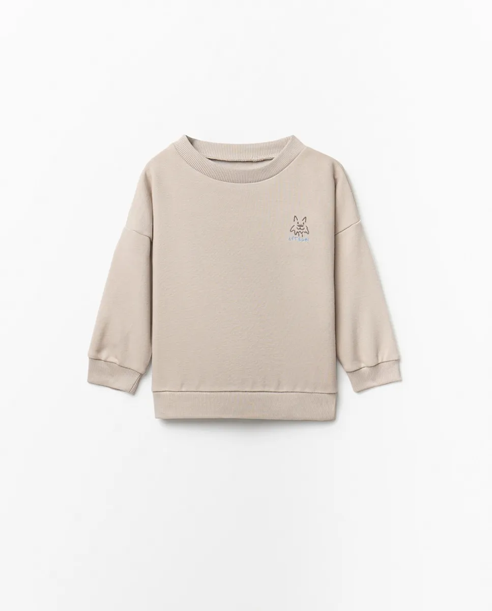 

Однотонная толстовка с вышивкой Sfera, светло-серый