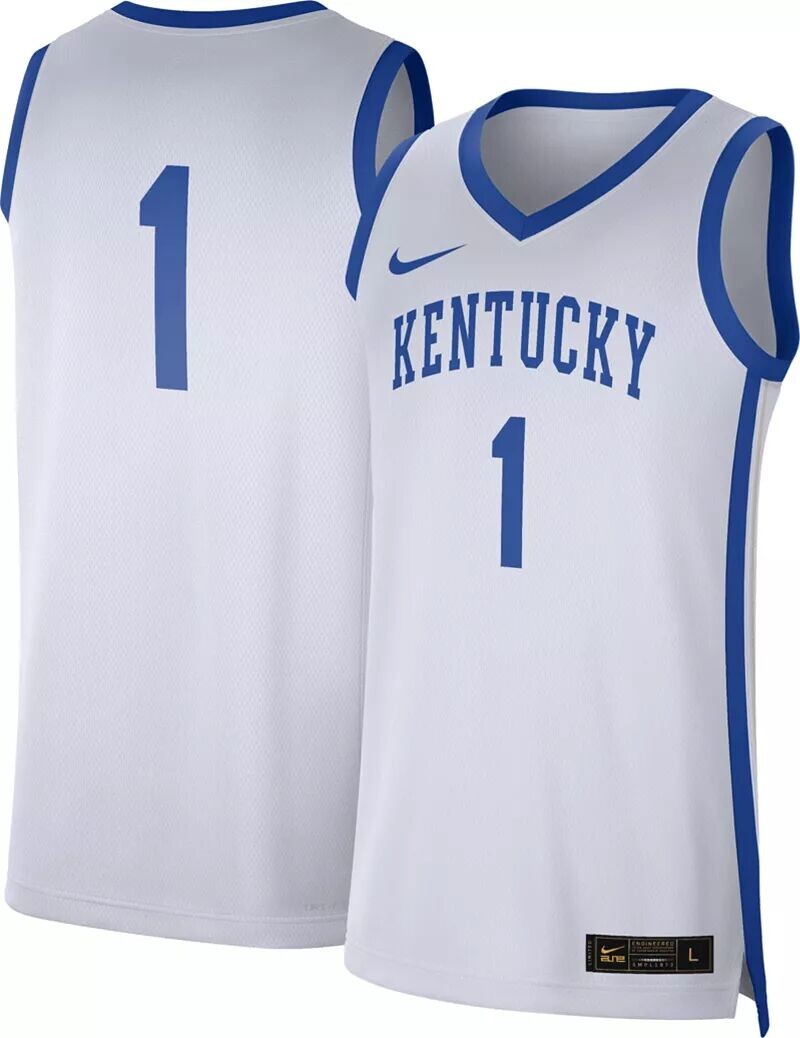 

Мужская белая баскетбольная майка Nike Kentucky Wildcats #1