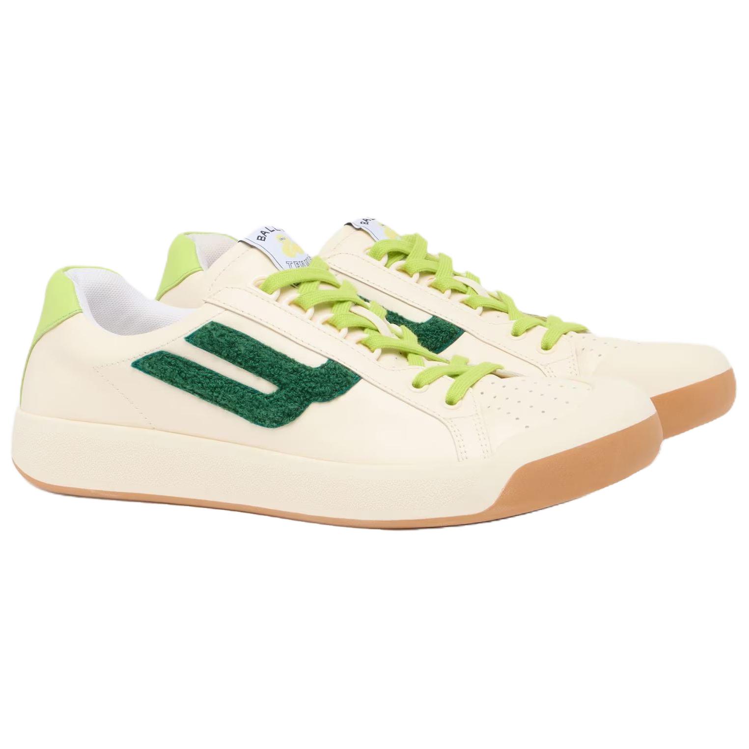 BALLY Кроссовки для скейтбординга мужские Tennis Low top бело-зеленые — фото 3