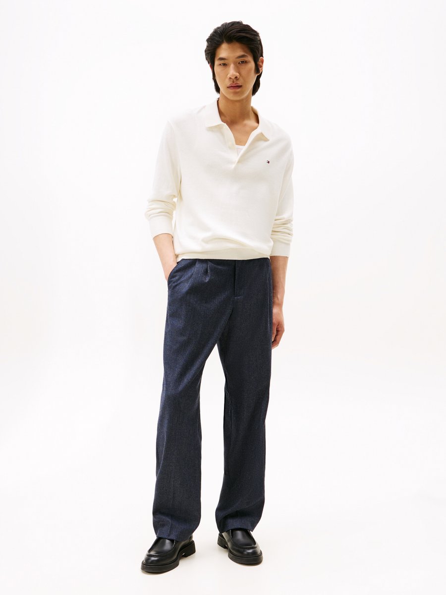 Поло Tommy Hilfiger PIMA ORG CTN CASHMERE LS POLO, Ivory Petal/Off-White — фото 2