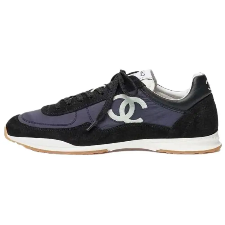 CHANEL 26P Calfskin Low top Casual Shoes 1cm Women's Dark Gray