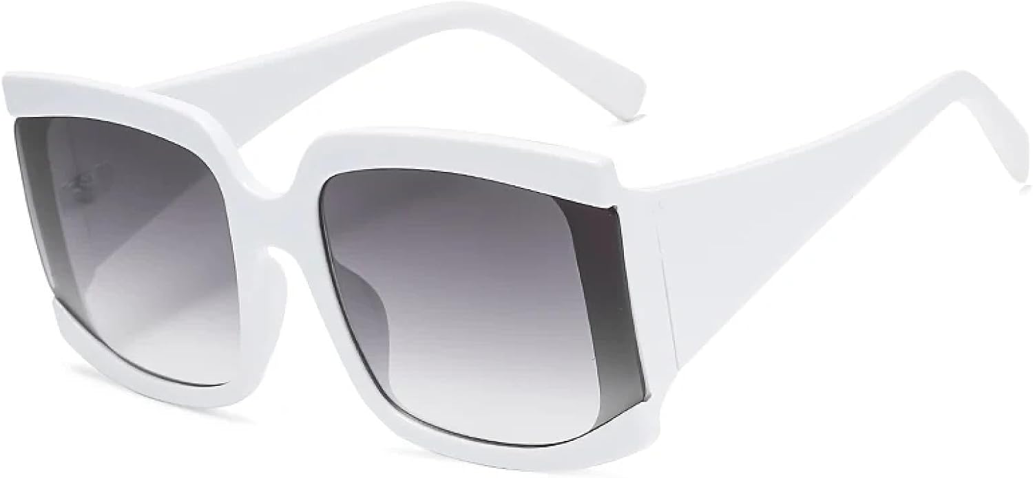 

Классические солнцезащитные очки большого размера для женщин, модные солнцезащитные очки с градиентным переходом цвета, винтажные, большие, с защитой от УФ-излучения UV400 TKKTLLT, White