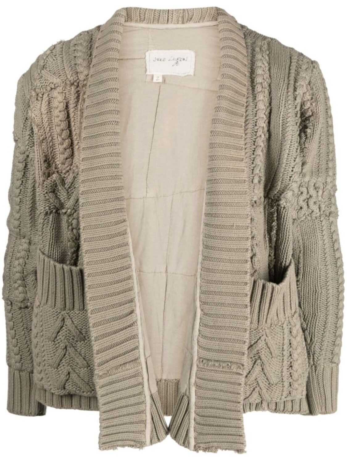 

Greg Lauren кардиган Army Fisherman GL1 крупной вязки, зеленый