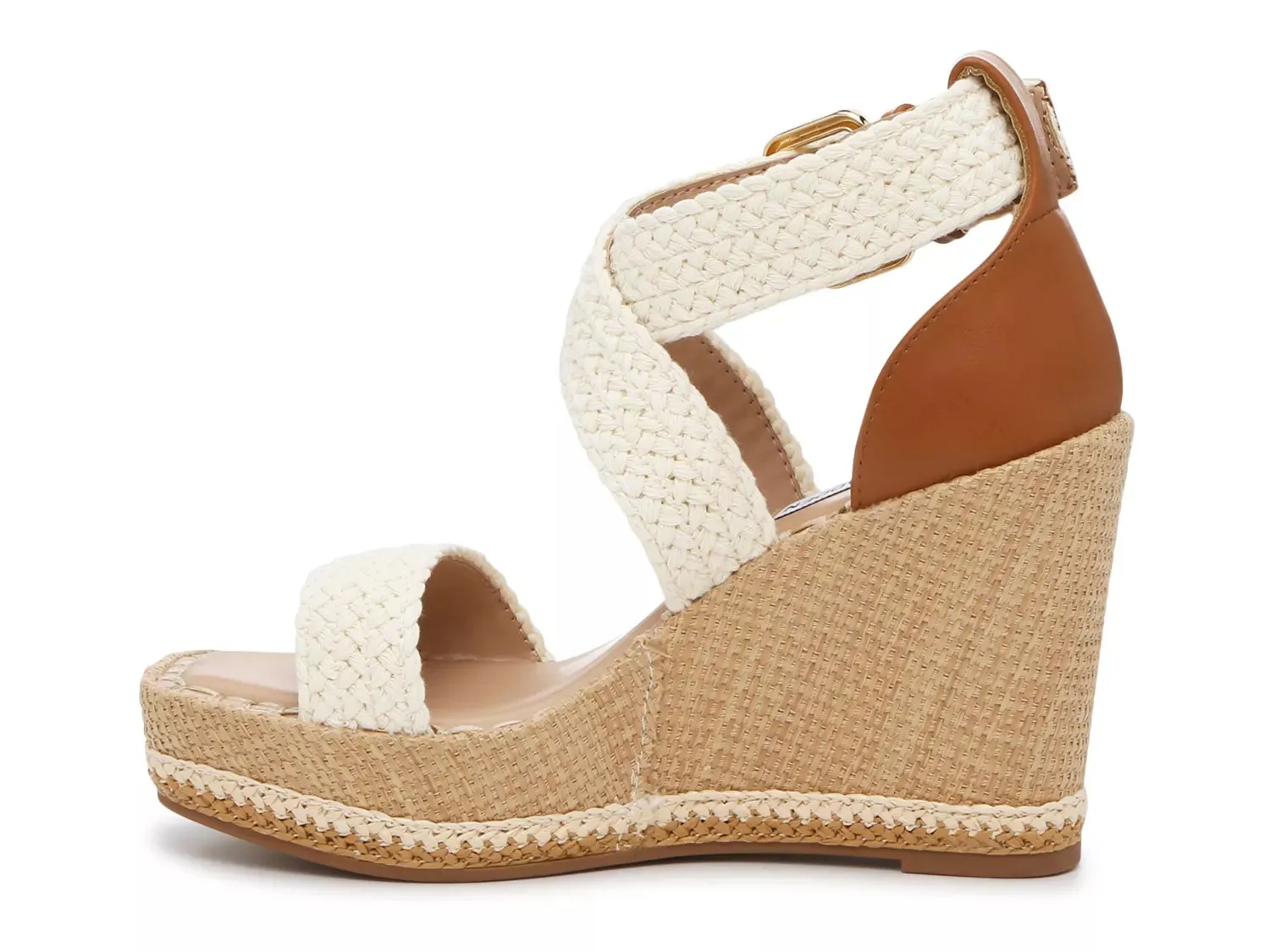 Босоножки Steve Madden Cali на танкетке, натуральный коричневый/белый — фото 3