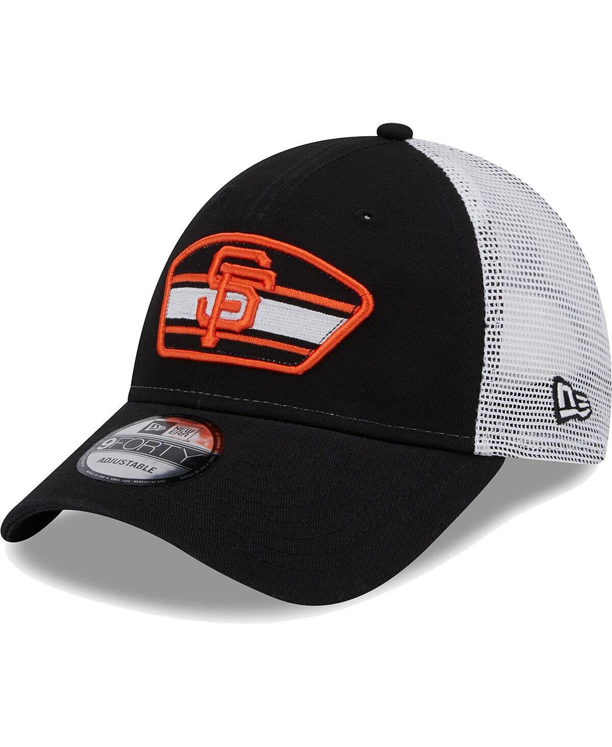 

Мужская черно-белая кепка San Francisco Giants с нашивкой-логотипом 9FORTY Trucker Snapback New Era