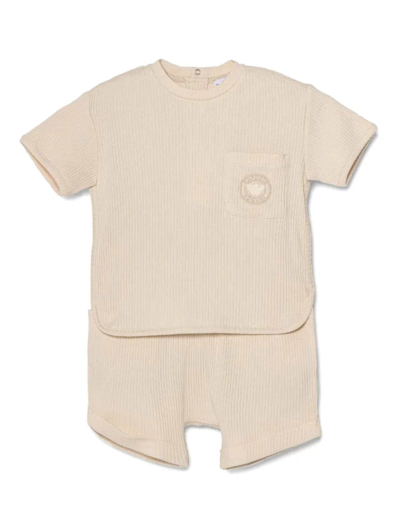 

Emporio Armani Kids комплект из шортов и футболки в рубчик, нейтральный