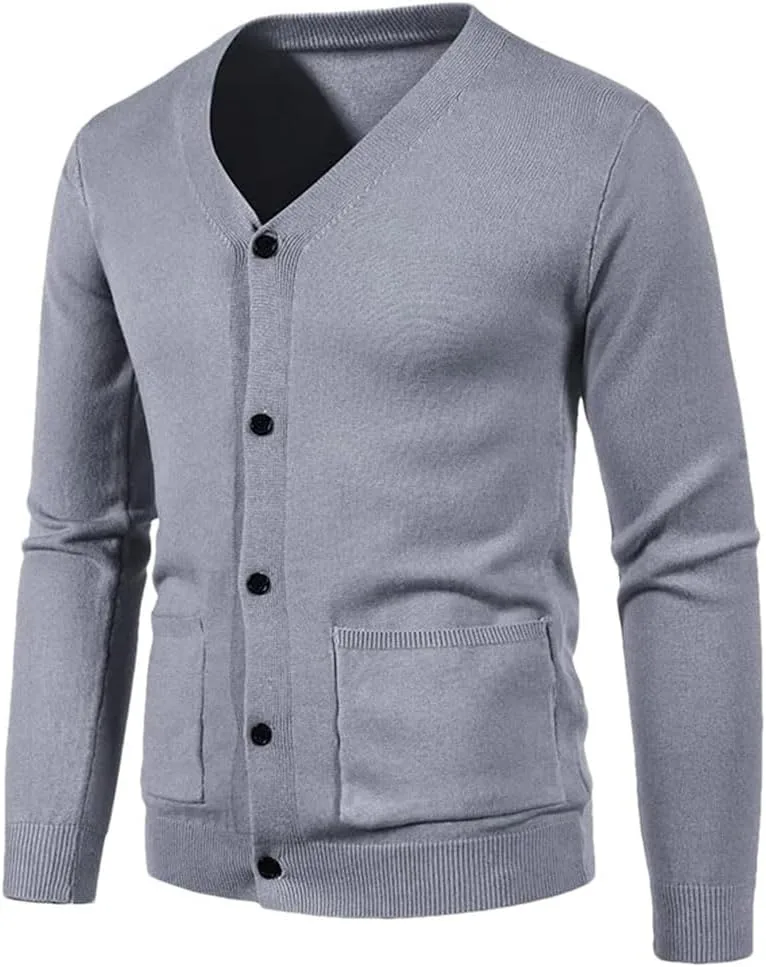 

Мужской кардиган с длинным рукавом и карманами