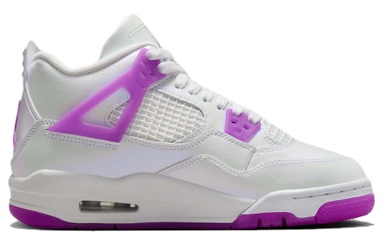 Jordan Air Jordan 4 Винтажные баскетбольные кроссовки женские, White/Purple — фото 2