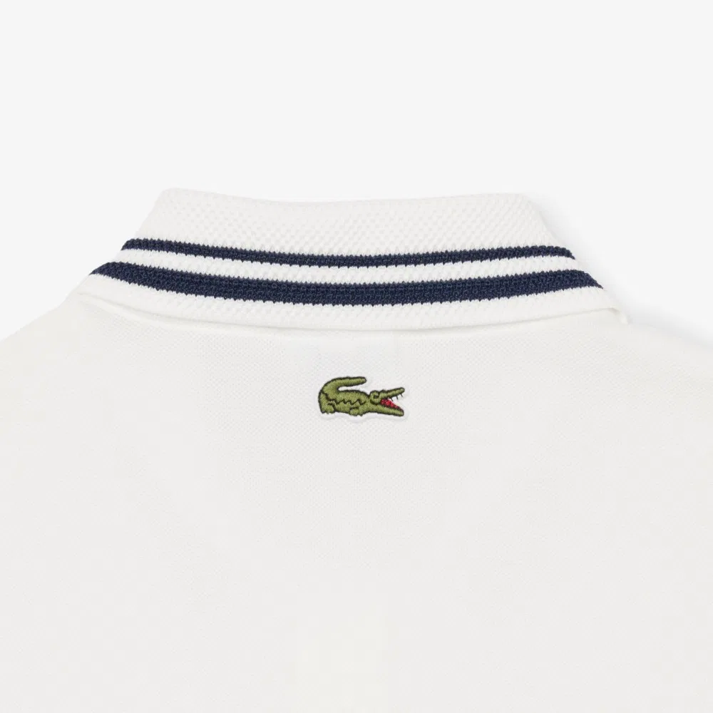 Футболка-поло Lacoste Roland Garros, теннисная, молочно-белая — фото 4