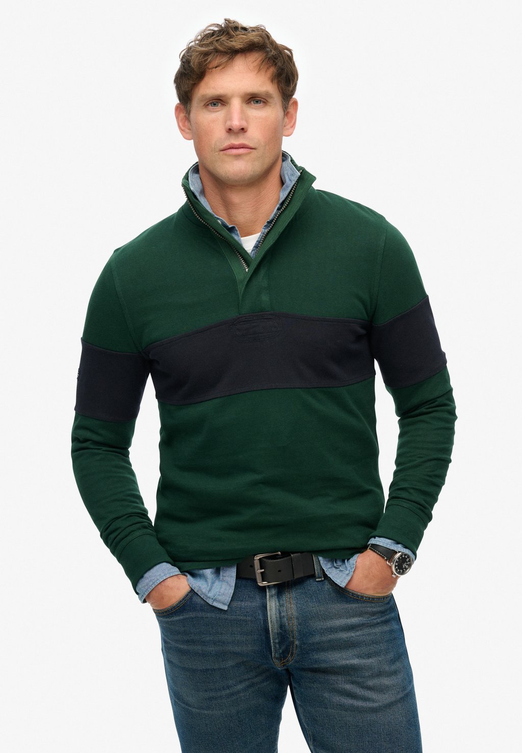 

Топ с длинными рукавами CLASSIC RUGBY Superdry, зеленый