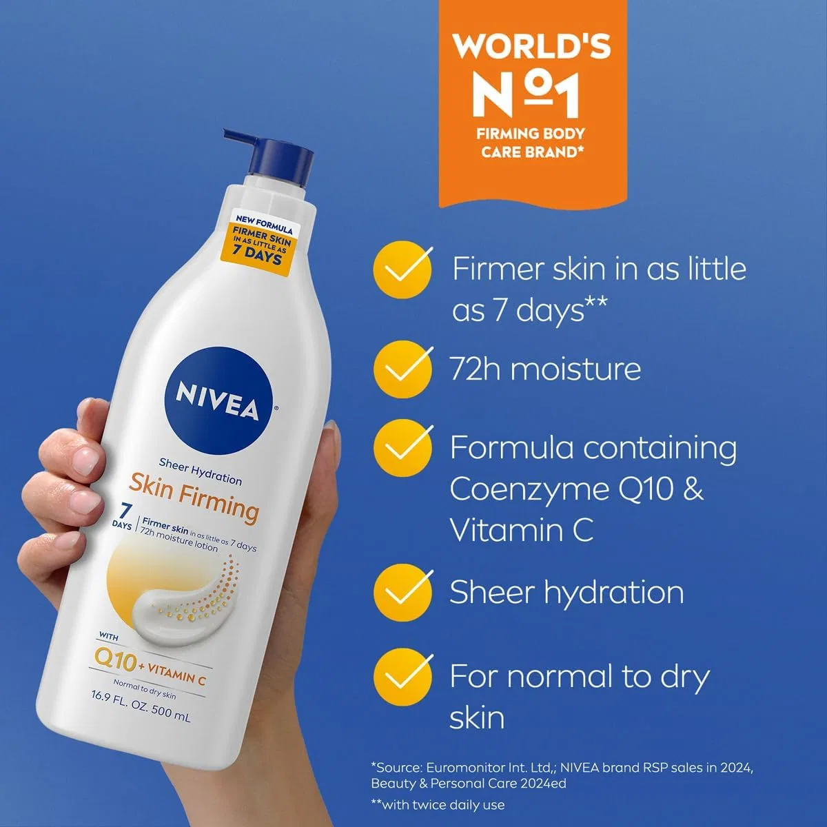 Лосьон для тела NIVEA Skin Firming Hydrating с Q10 и маслом ши, 500 мл — фото 3